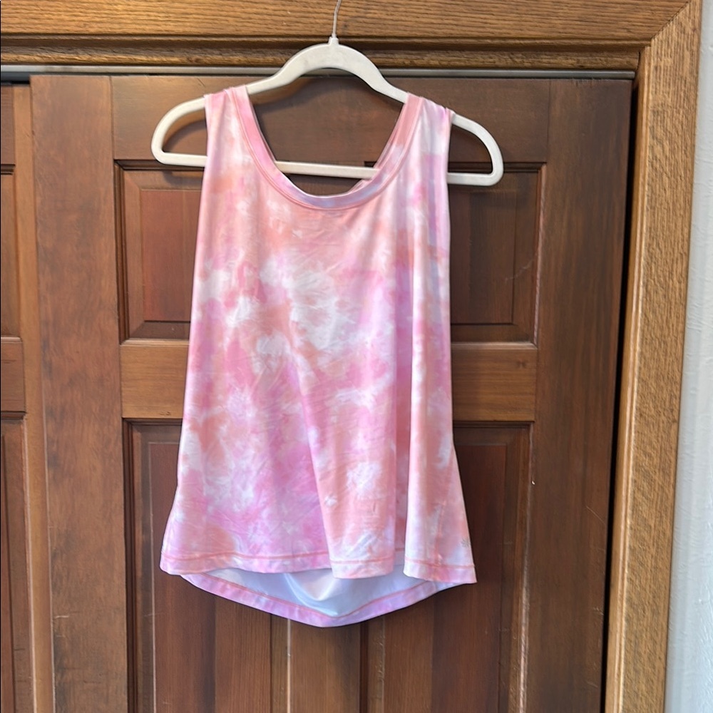 Athleta Open Racerback Pink Tie-Dye Tank Top